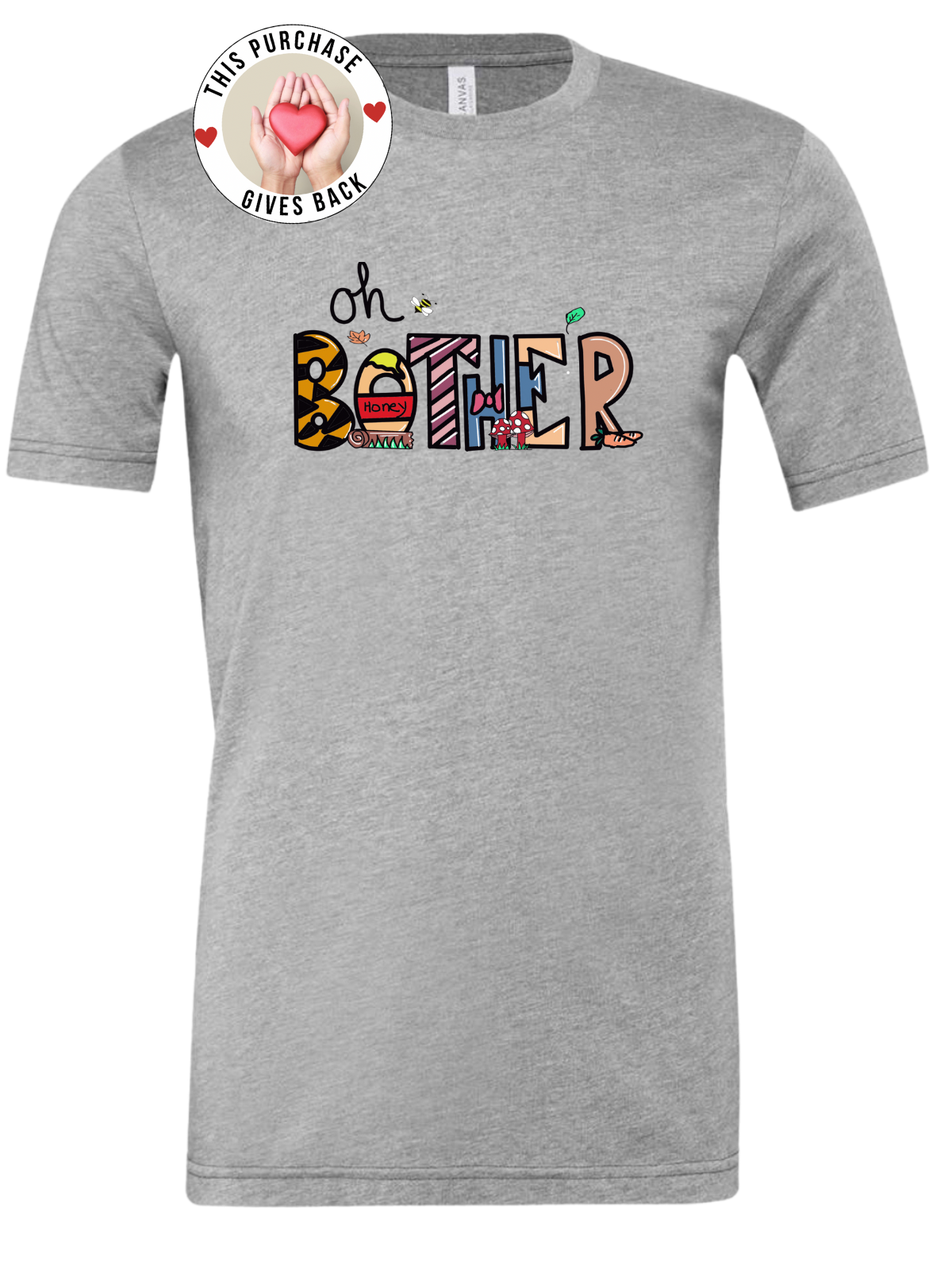 Oh Bother Forest Friends Tee Rose's Colored Designs Grey Small