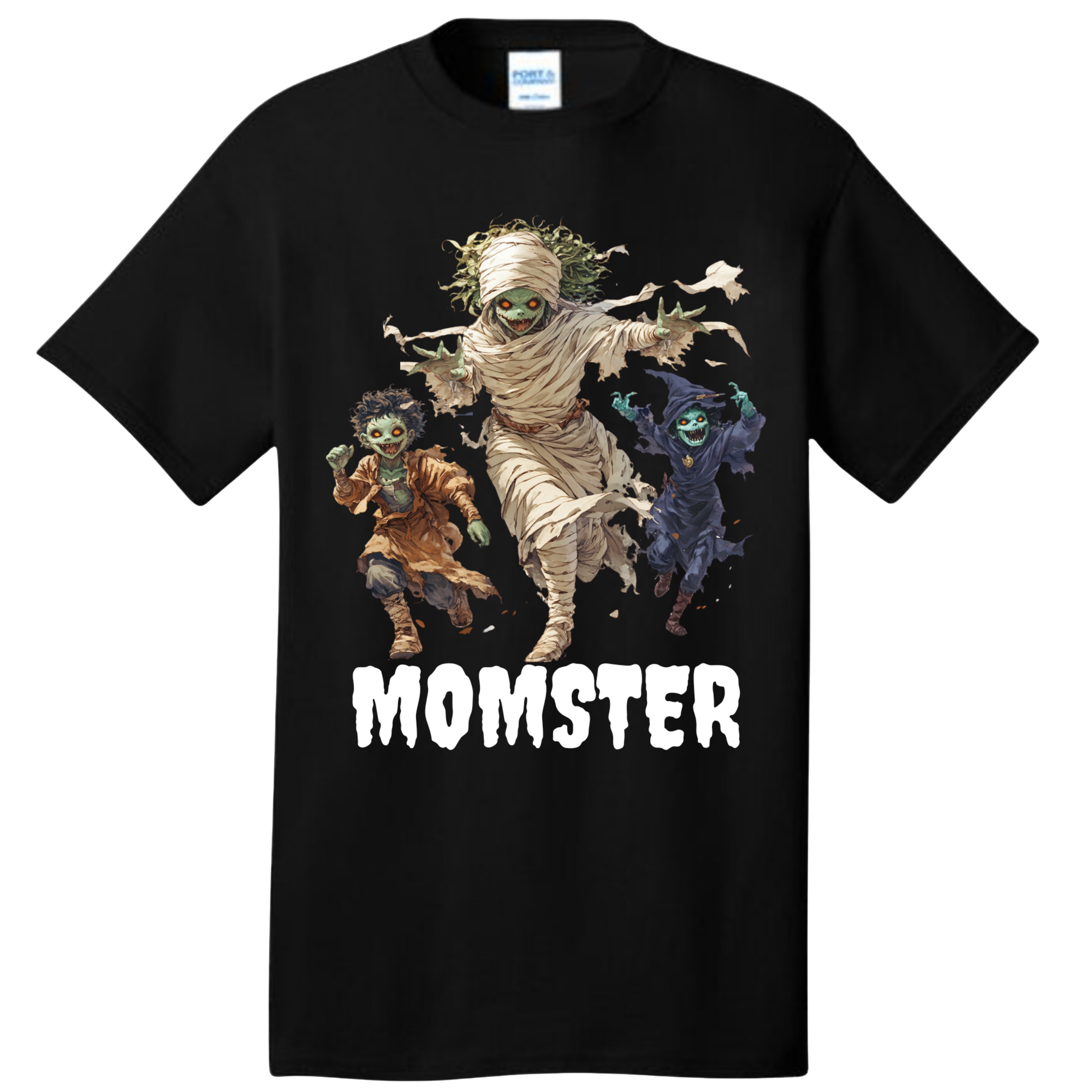 MOMSTER Tee - Halloween Chaos, Mama Style Tshirt Rose's Colored Designs Small