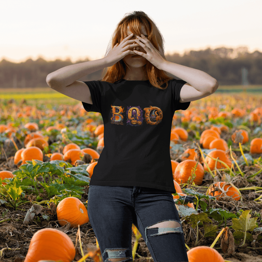 Boo Halloween T-shirt - Rose's Colored Designs