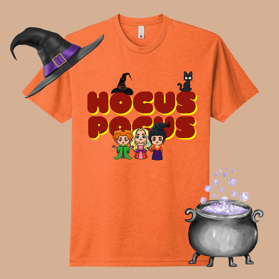 HOCUS POCUS shirt (Copy) Shirts & Tops Rose's Colored Designs Small Orange