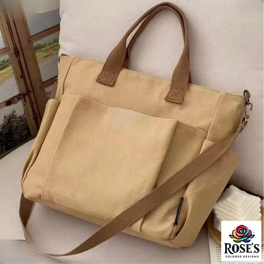 Soft Hustle Crossbody Tote Handbags Roses Colored Designs