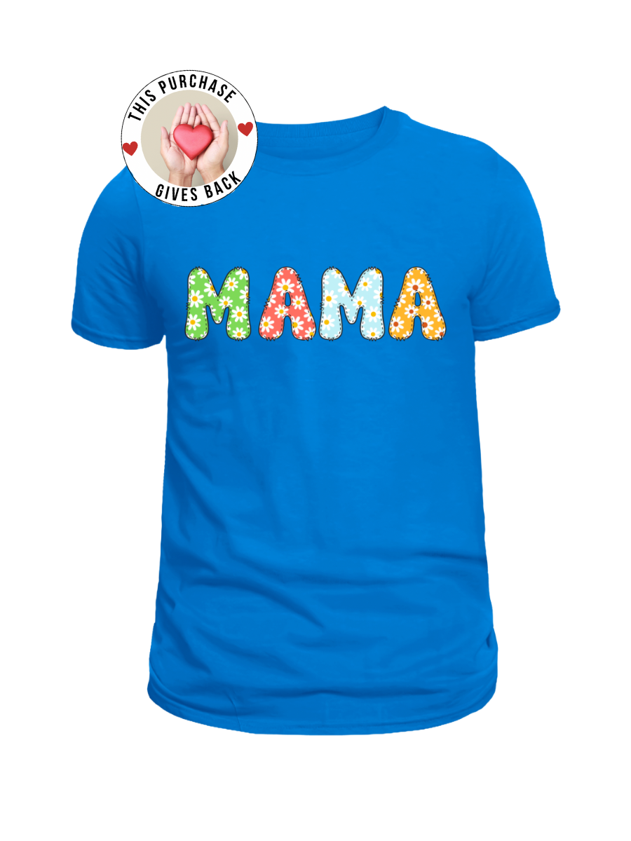 Floral Mama Tee – Bold Color, Blooming Love Shirts & Tops Rose's Colored Designs