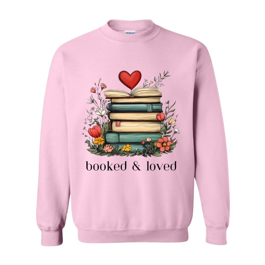 Booked & Loved Shirts & Tops Rose's Colored Designs Sweatshirt Small Pink