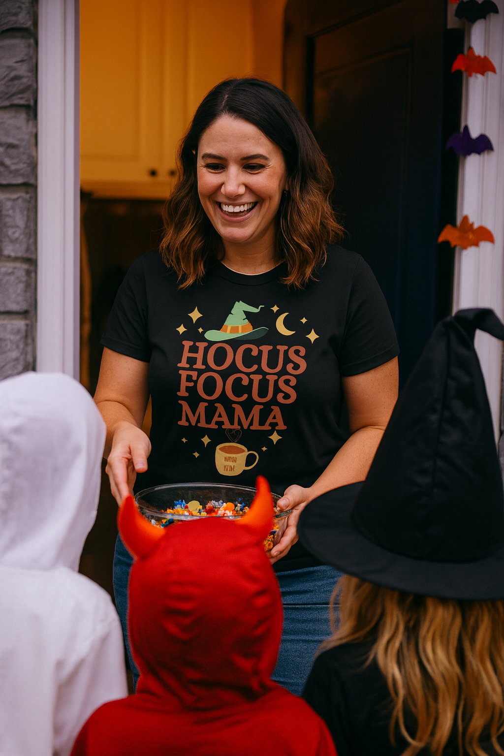 MOMSTER Tee - Halloween Chaos, Mama Style Tshirt Rose's Colored Designs