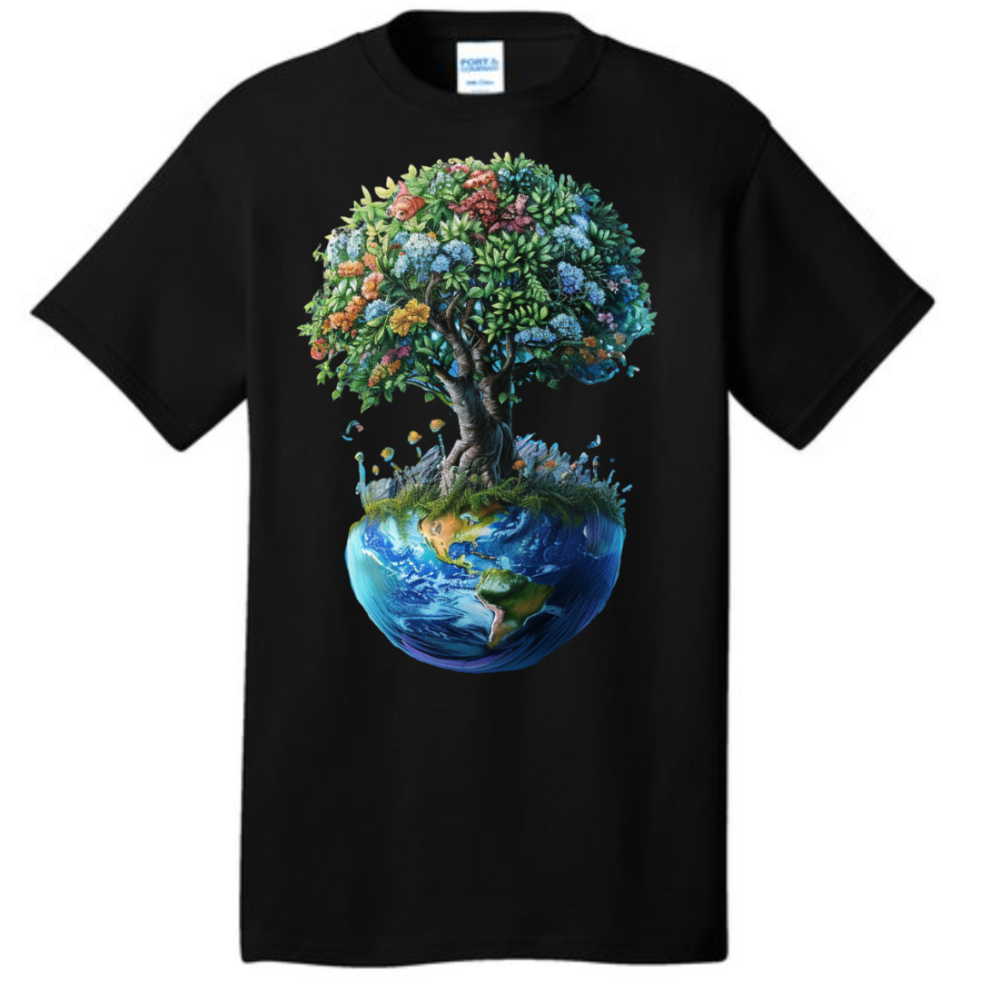 Earth and Tree Tee or Tote or Tee & Tote Tshirt Rose's Colored Designs   