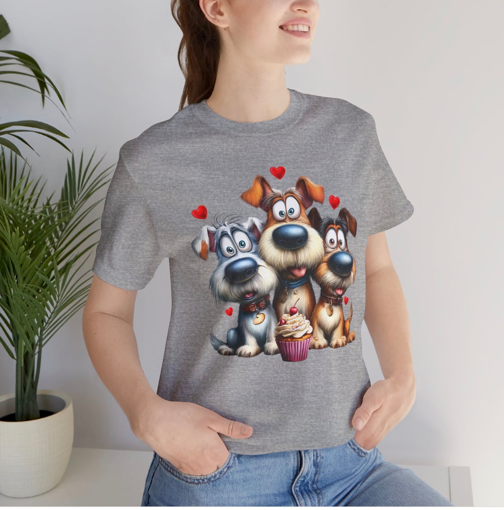 Three Pups, One Cupcake Tee Shirts & Tops Roses Colored Designs