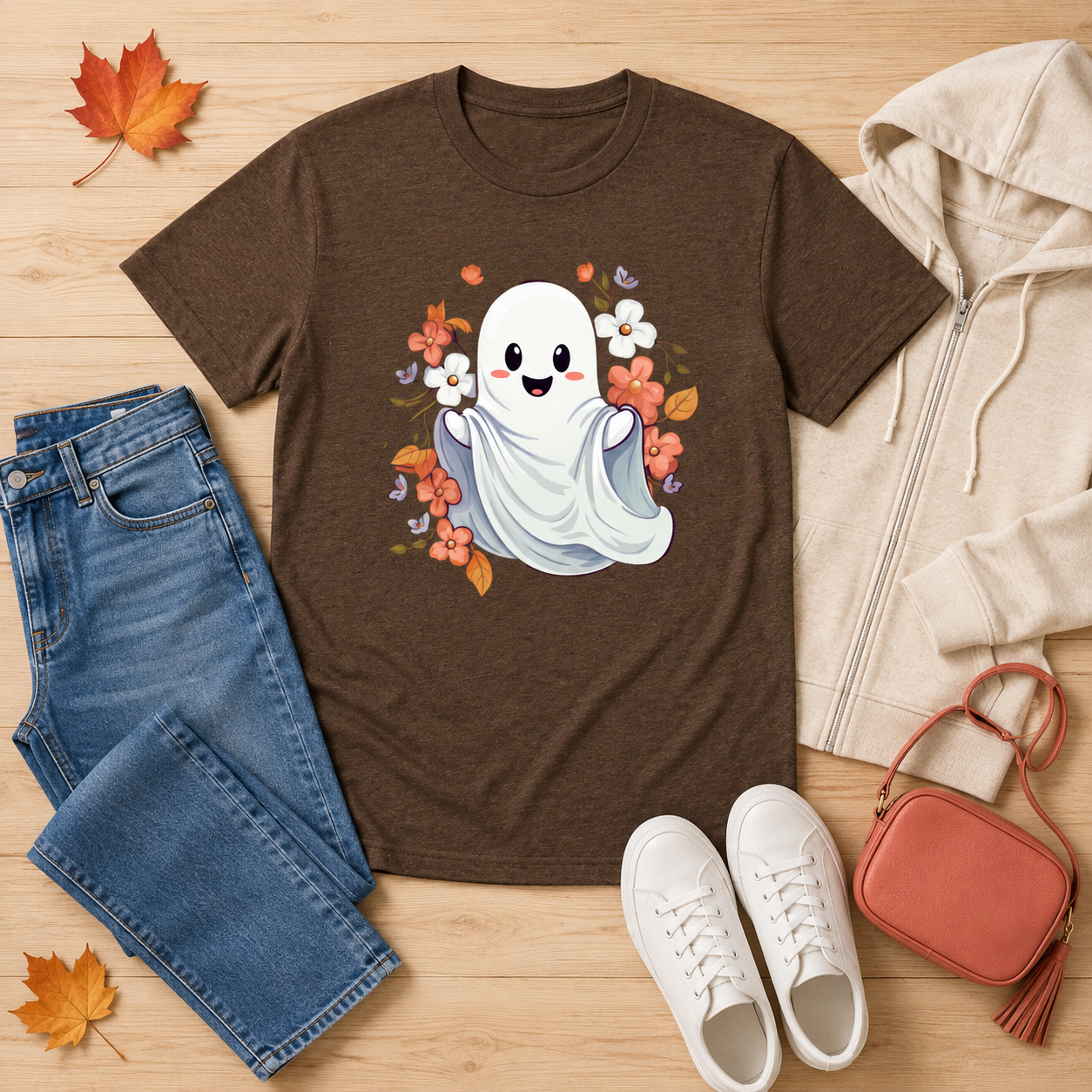 Too Cute Ghost Graphic Tee for Women