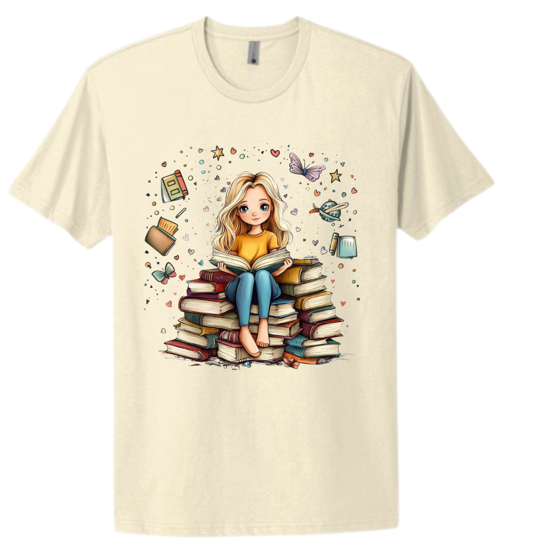 She Loves to Read Tee Shirts & Tops Rose's Colored Designs