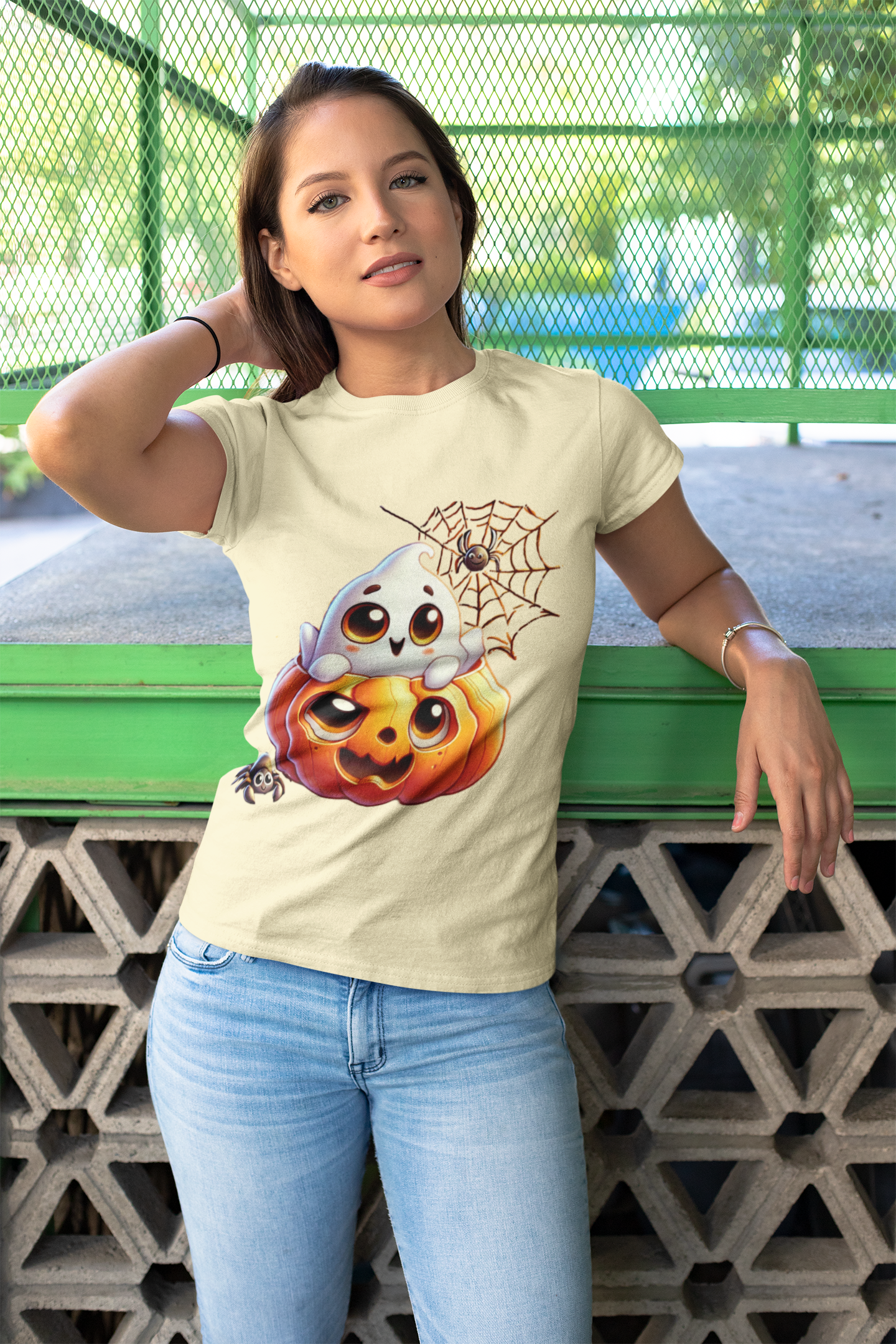 Pumpkin Ghost Tee Shirts & Tops Rose's Colored Designs   