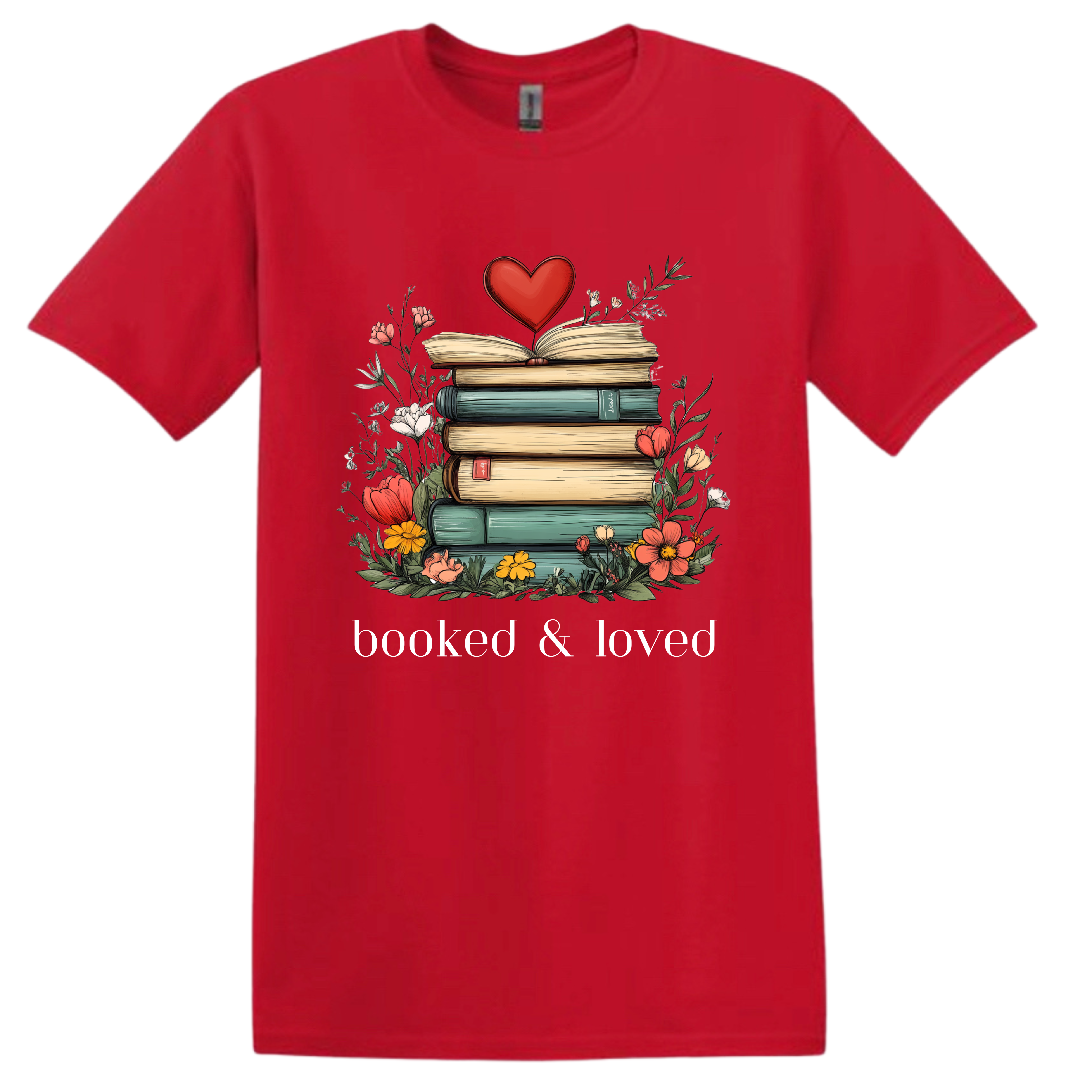 Booked & Loved Shirts & Tops Rose's Colored Designs Tshirt Small Pink