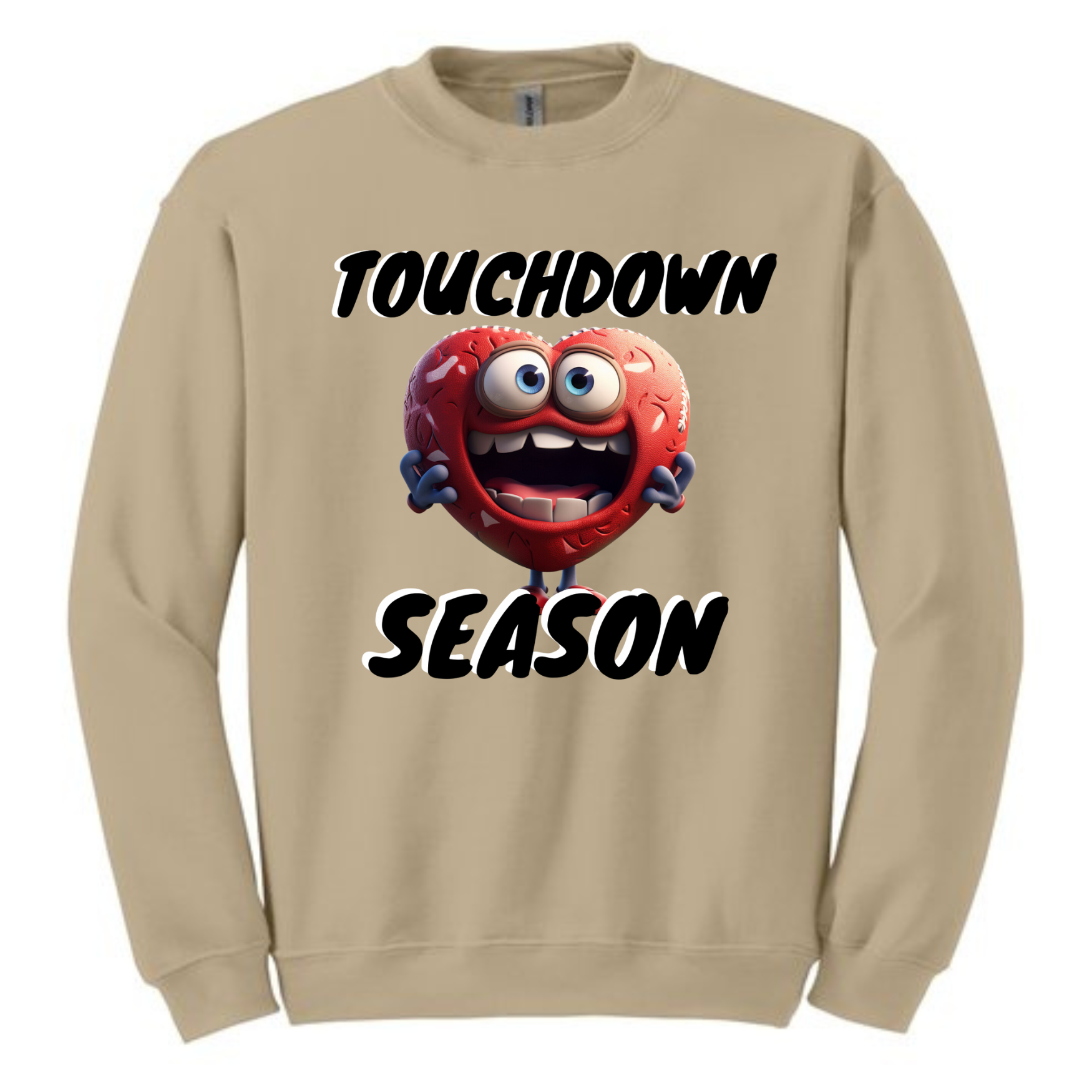 Touchdown Season Tshirt or Sweatshirt. Tan or Gray. Tshirt Rose's Colored Designs   