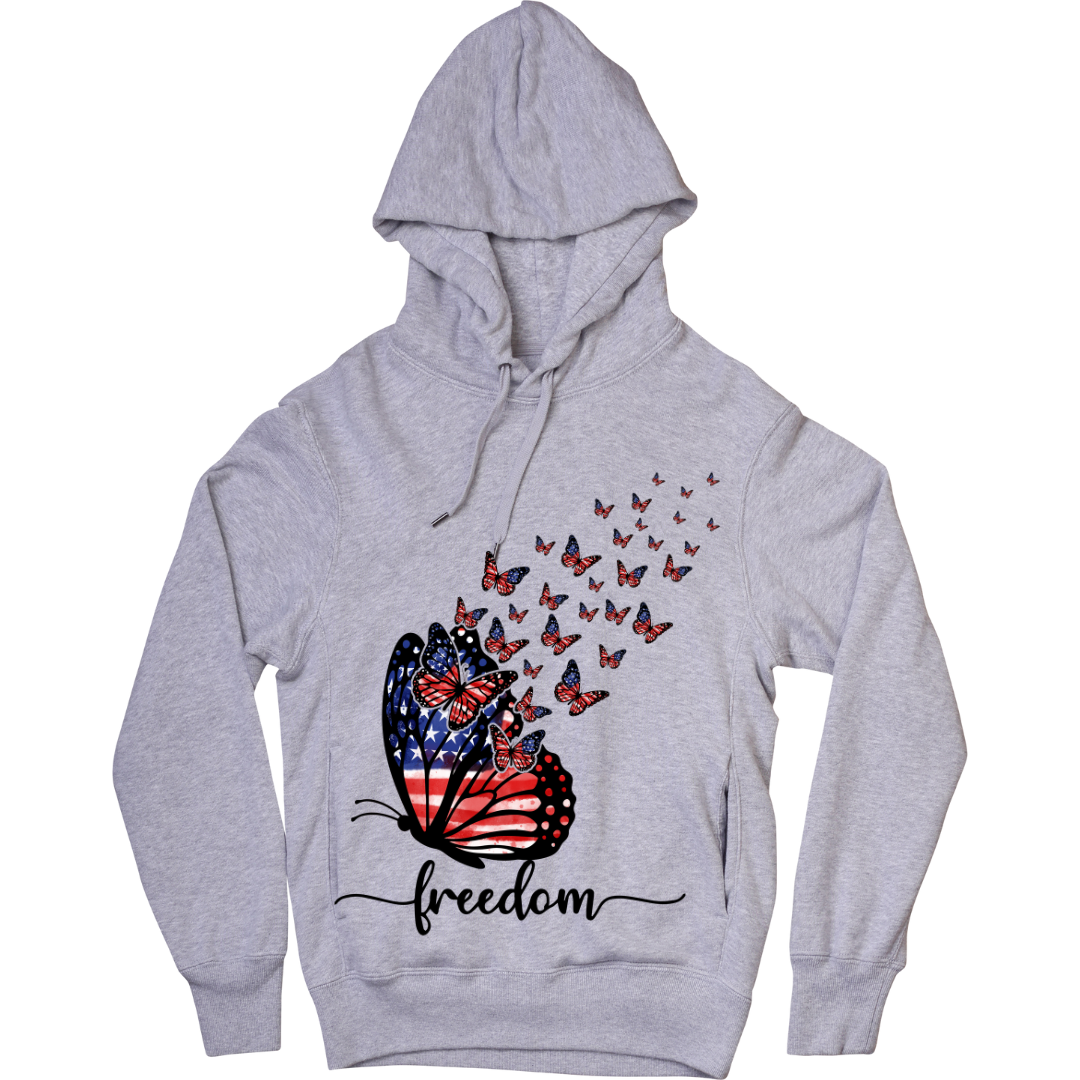 Freedom Butterflies Hoodie Tshirt Rose's Colored Designs   