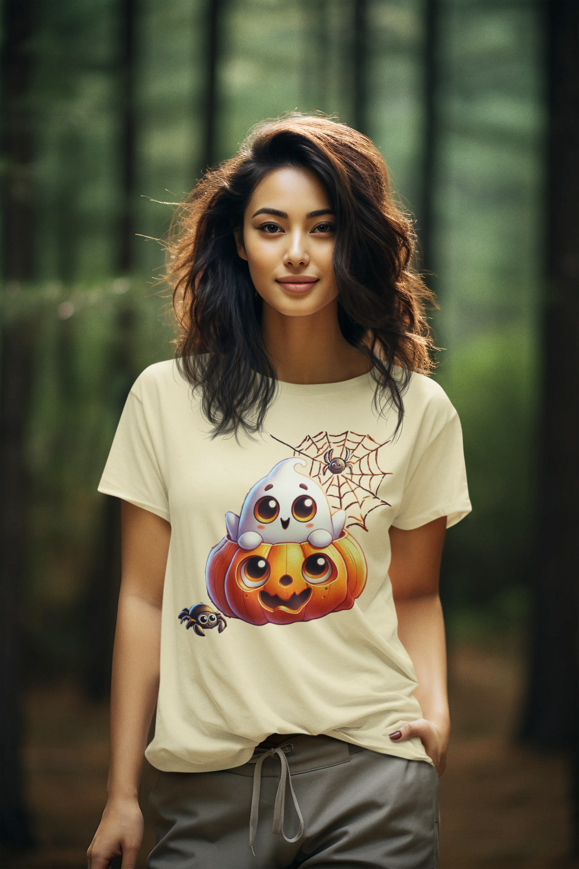 Pumpkin Ghost Tee Shirts & Tops Rose's Colored Designs   