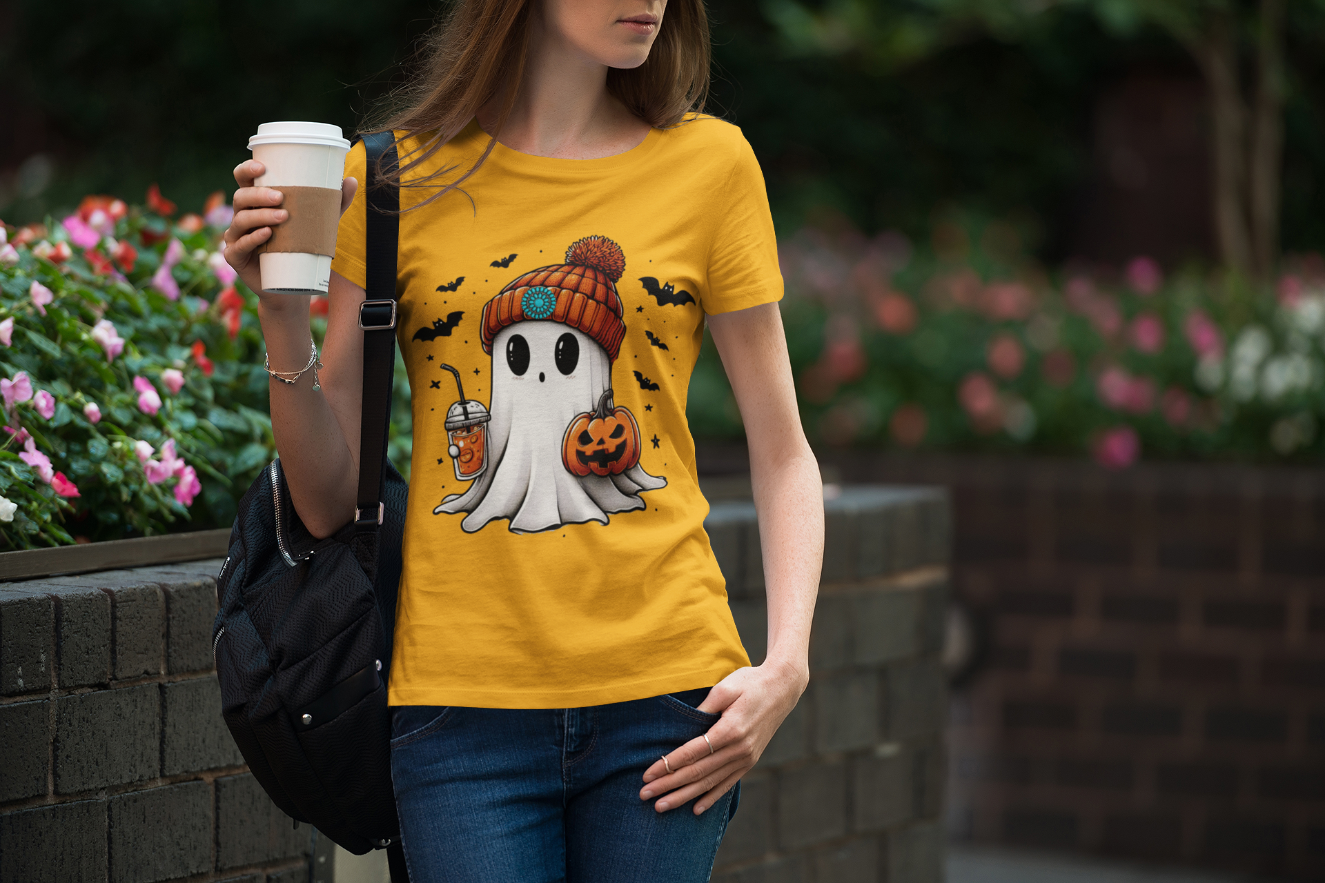 Coffee + Ghost Tee Shirts & Tops Rose's Colored Designs