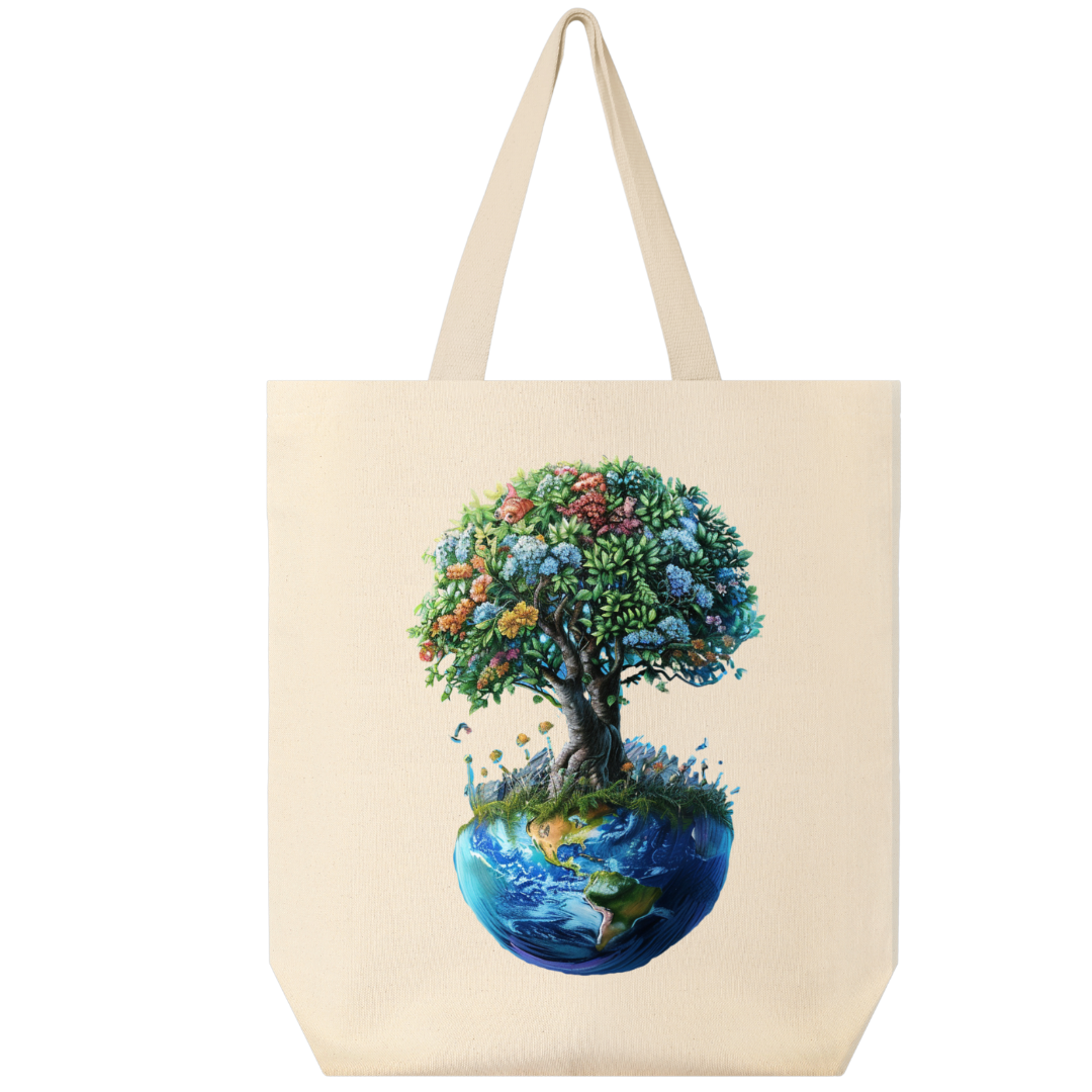 Earth and Tree Tee or Tote or Tee & Tote Tshirt Rose's Colored Designs Black Small Tote ONLY