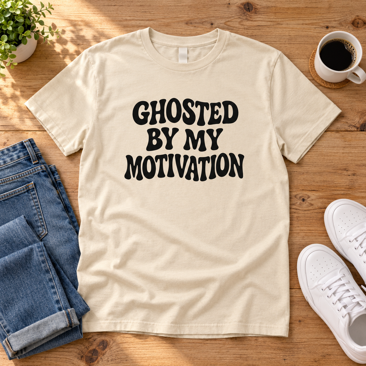 Ghosted By My Motivation 👻 Tee Tshirt Roses Colored Designs