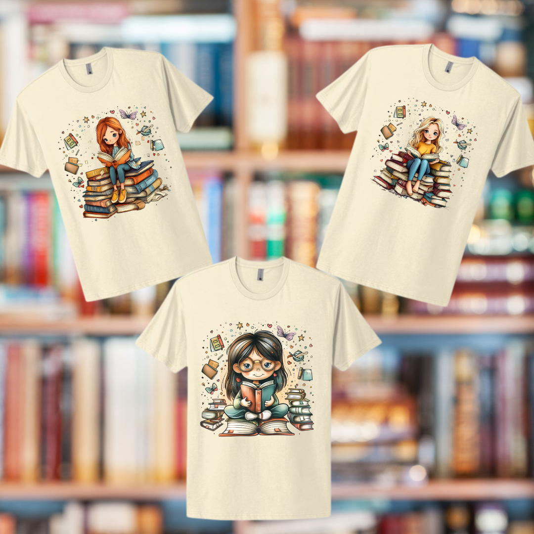 She Loves to Read Tee Shirts & Tops Rose's Colored Designs