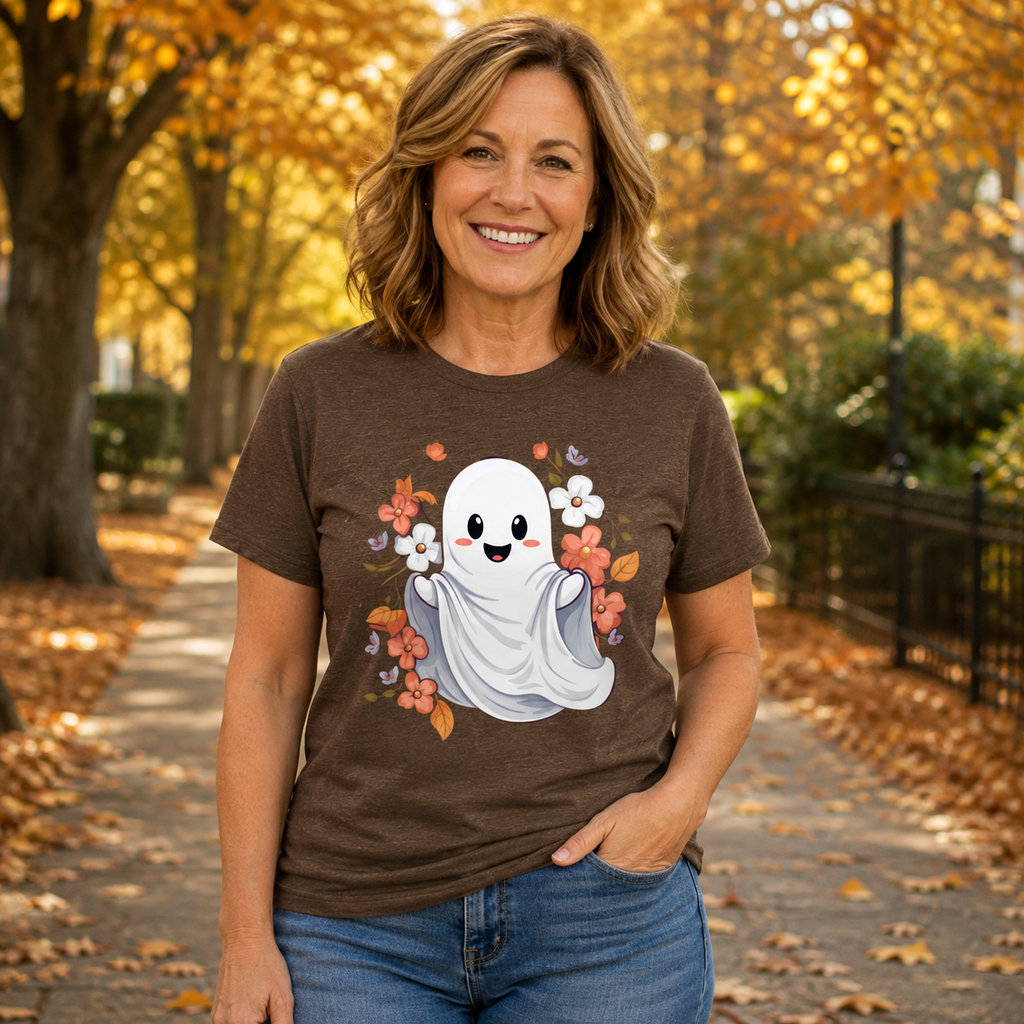 Too Cute Ghost Graphic Tee for Women