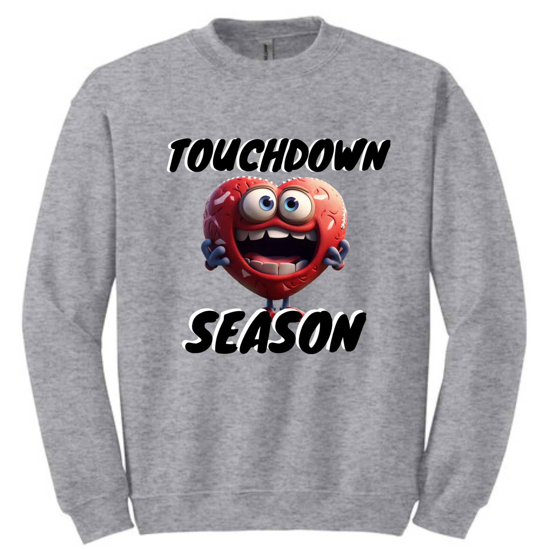 Touchdown Season Tshirt or Sweatshirt. Tan or Gray. Tshirt Rose's Colored Designs   