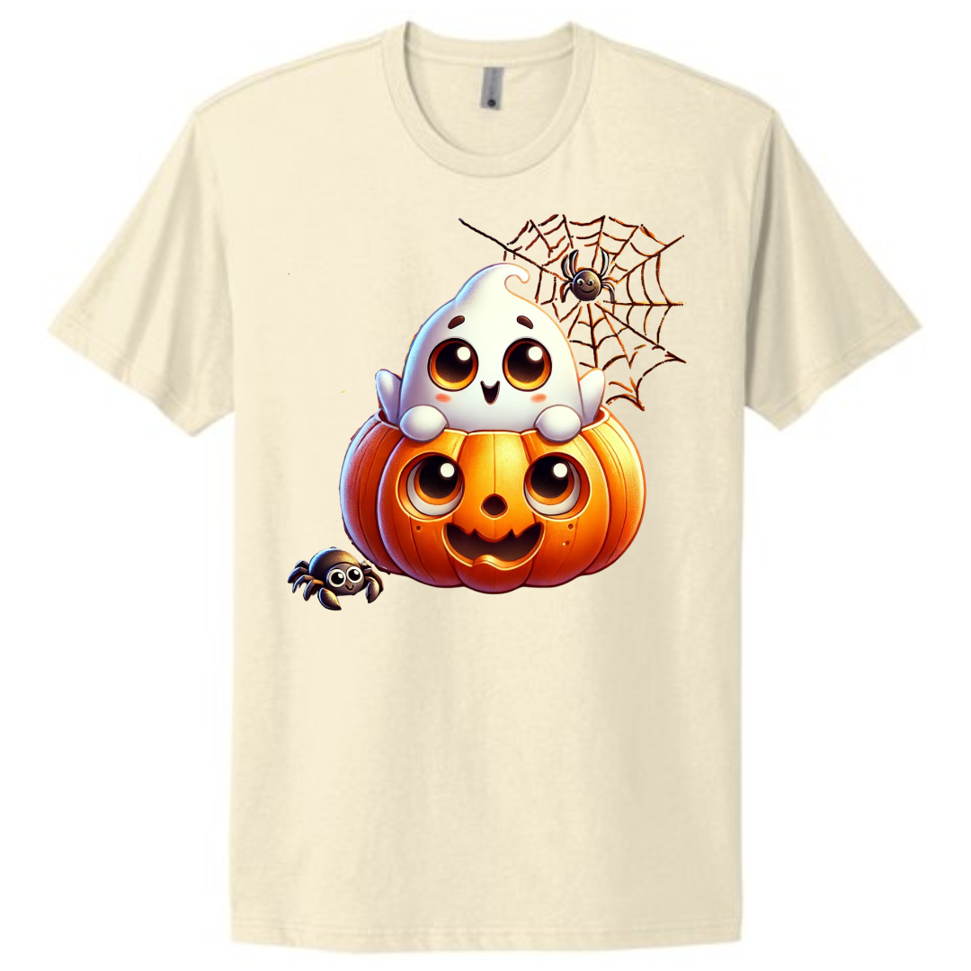 Pumpkin Ghost Tee Shirts & Tops Rose's Colored Designs   