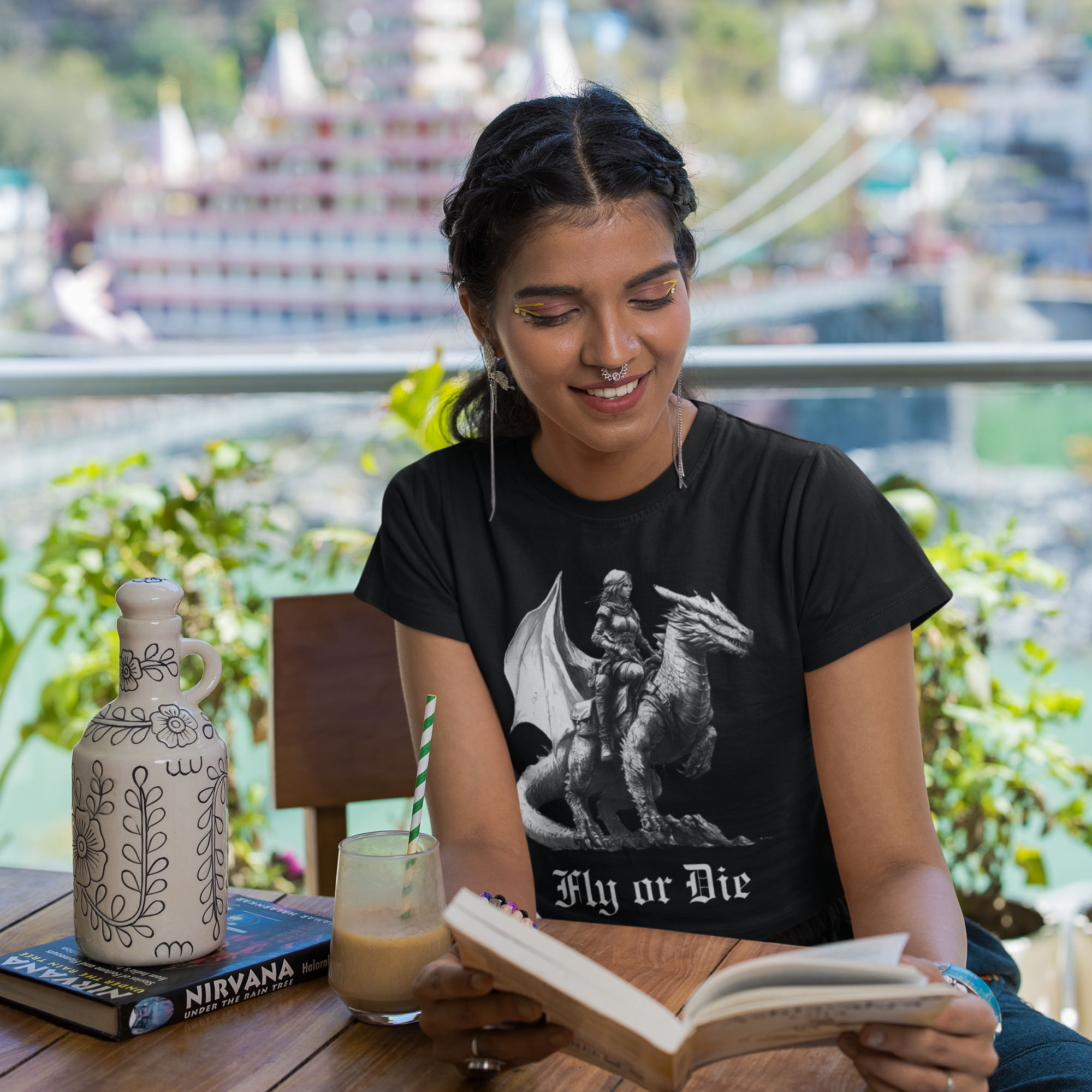 Ride Or Die, Dragon Rider Tshirt Tshirt Rose's Colored Designs