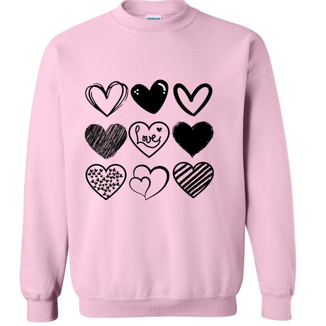 Hearts to You Shirts & Tops Rose's Colored Designs Sweatshirt Small Pink