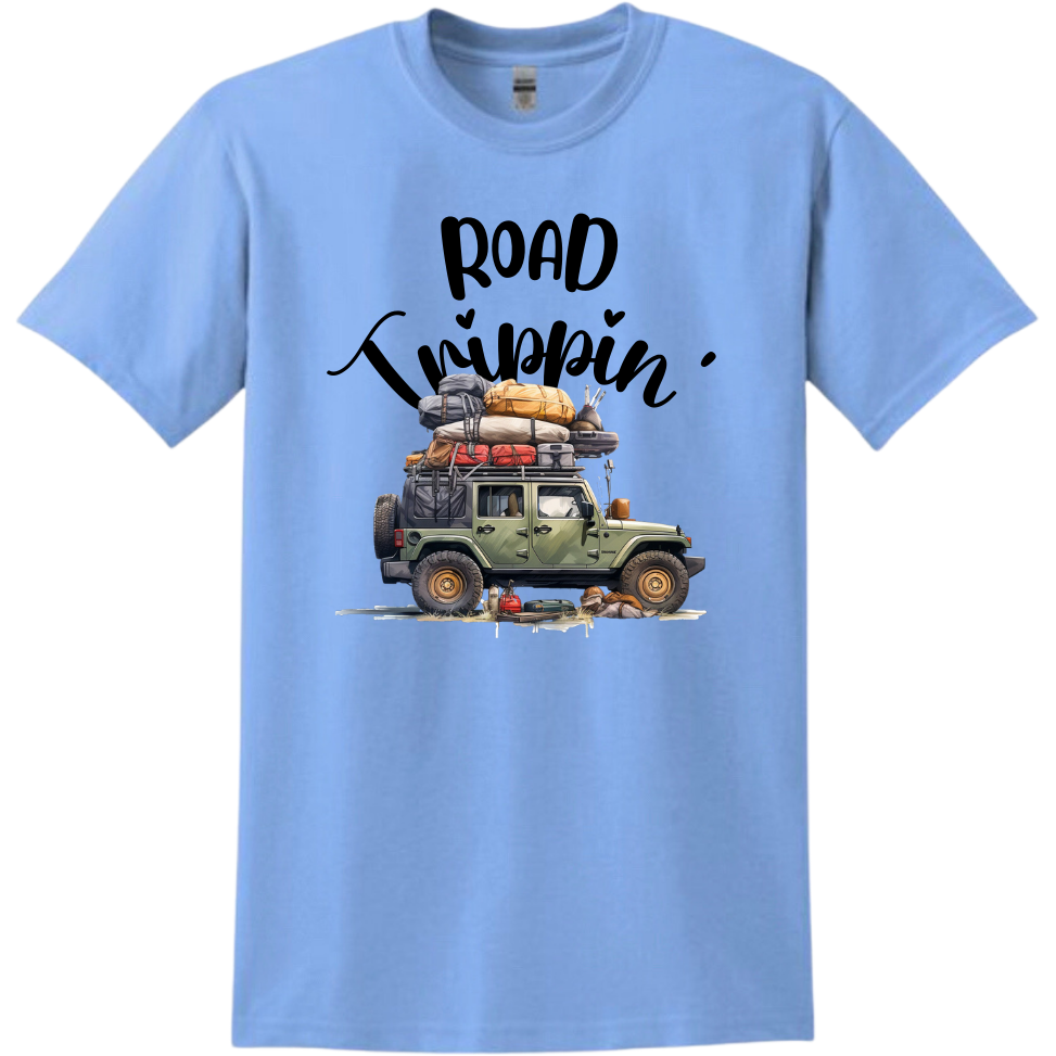 Road Tripin’ [Car] Tee Tshirt Rose's Colored Designs   