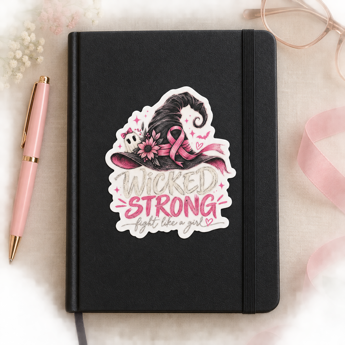 Wicked Strong Breast Cancer Awareness Vinyl Sticker
