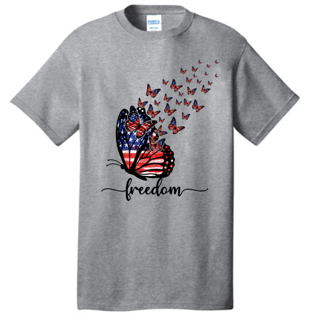 Freedom Butterflies Tee Tshirt Rose's Colored Designs Small  