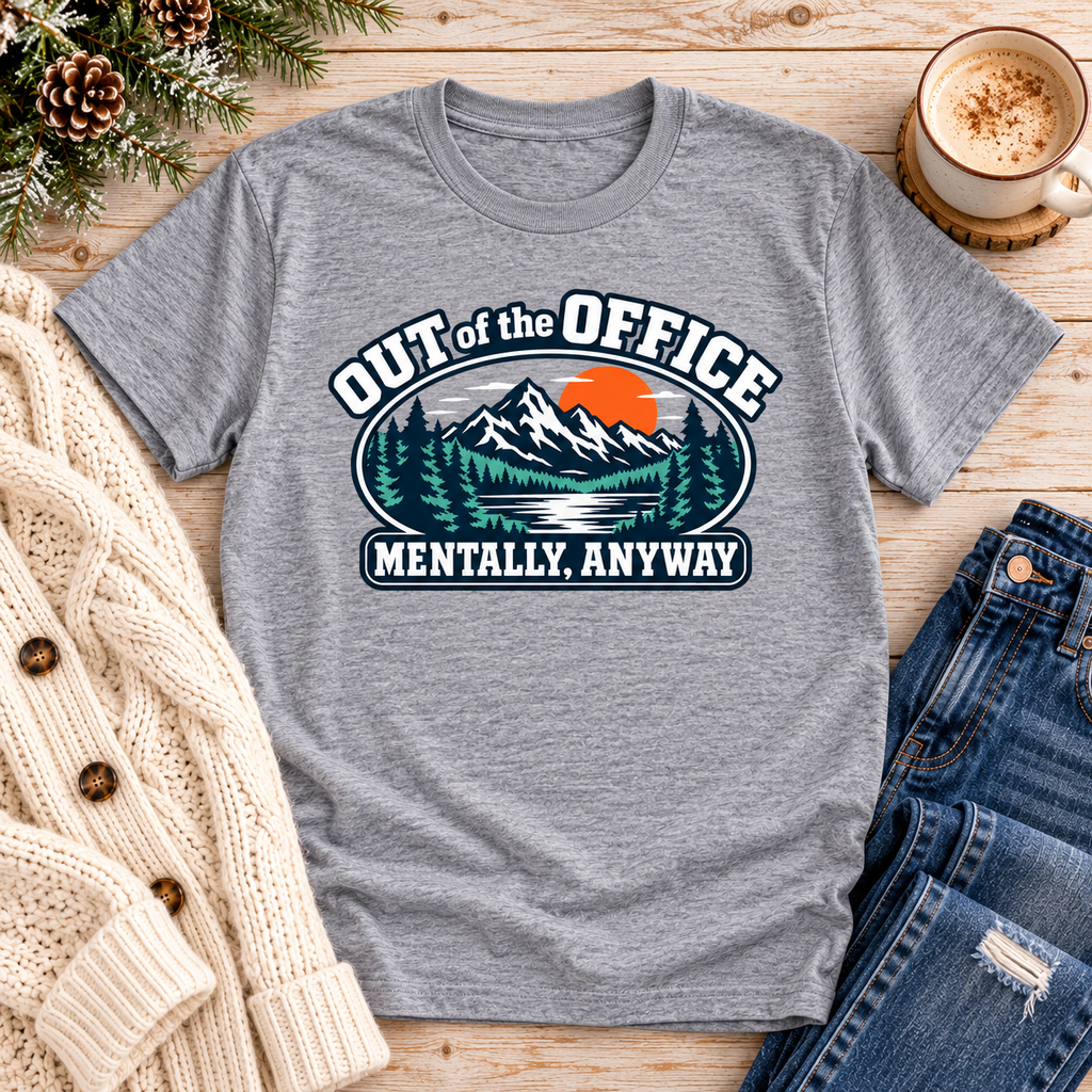 Out of the Office, Mentally Anyway Crewneck Sweatshirt Sweatshirt Rose's Colored Designs