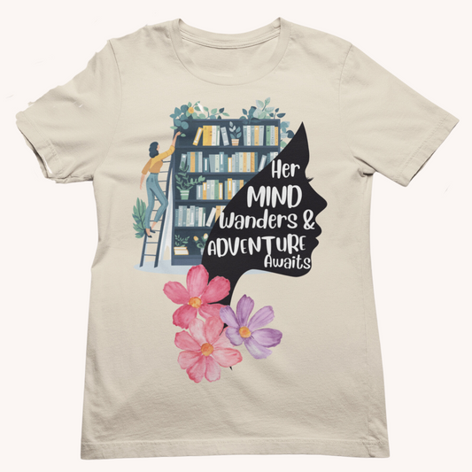 Her Mind Wanders & Adventure Awaits Tshirt Tshirt Rose's Colored Designs    