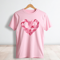 Pink Ribbon Heart Breast Cancer Awareness Tee