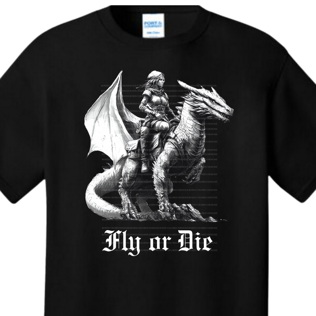 Ride Or Die, Dragon Rider Tshirt Tshirt Rose's Colored Designs Small