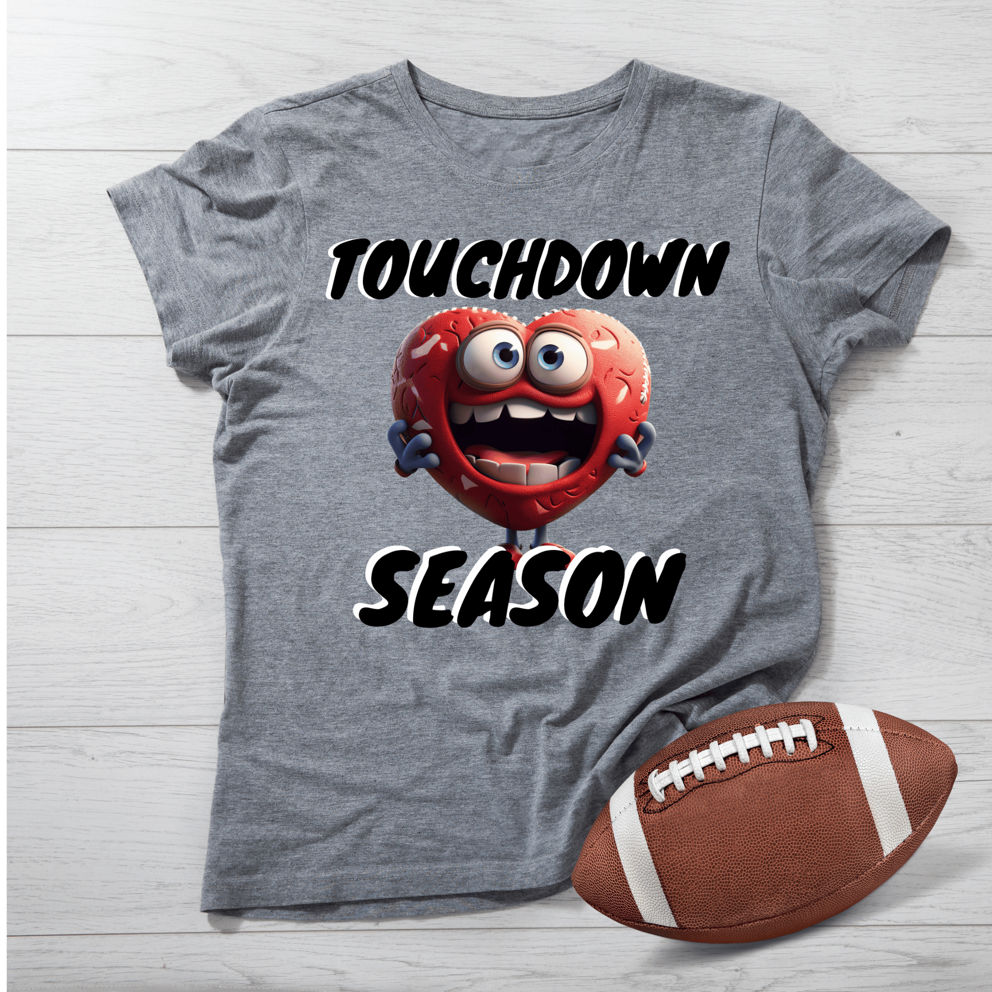 Touchdown Season Tshirt or Sweatshirt. Tan or Gray. Tshirt Rose's Colored Designs   