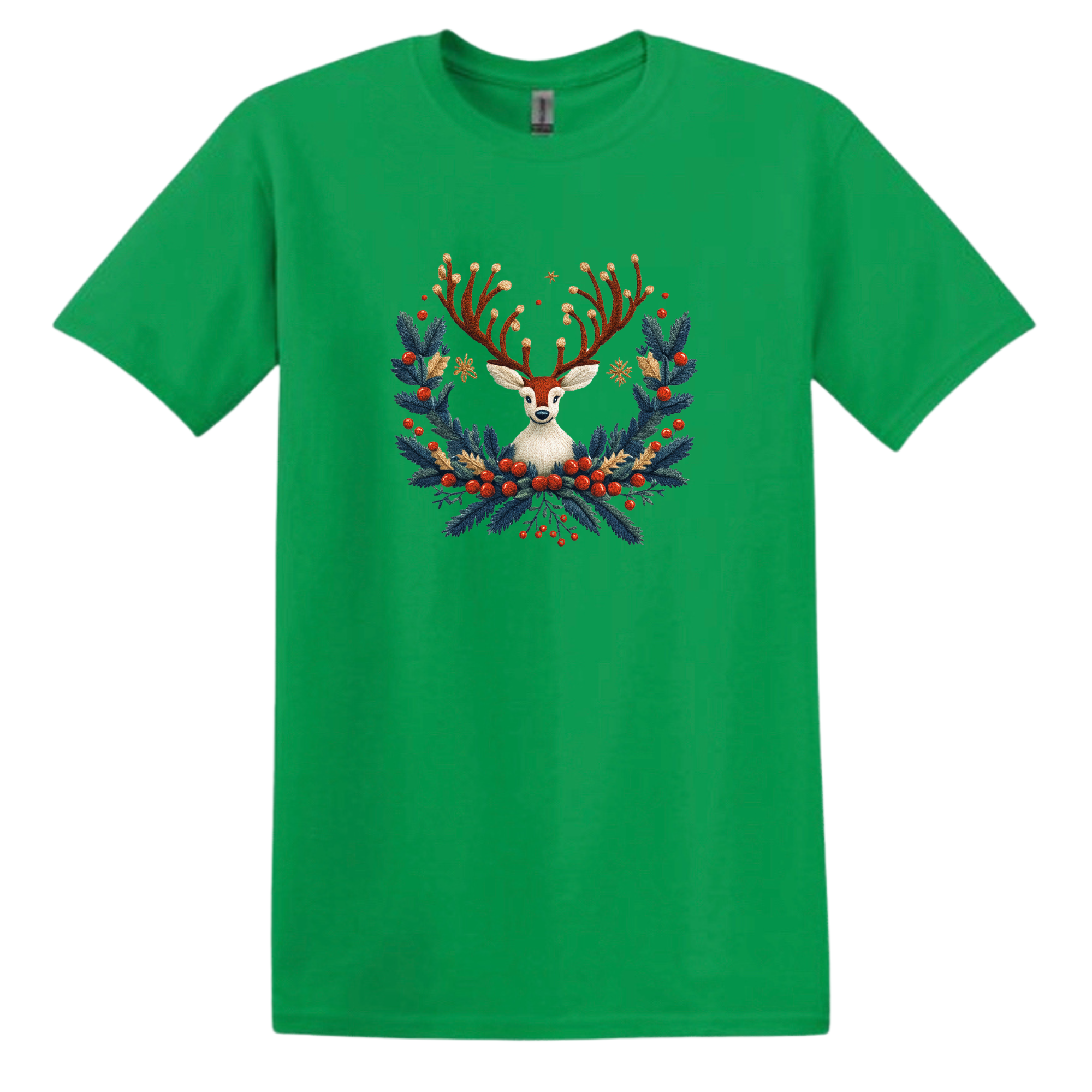 Holiday Reindeer or Tree T-shirt Shirts & Tops Rose's Colored Designs  Reindeer Green Small