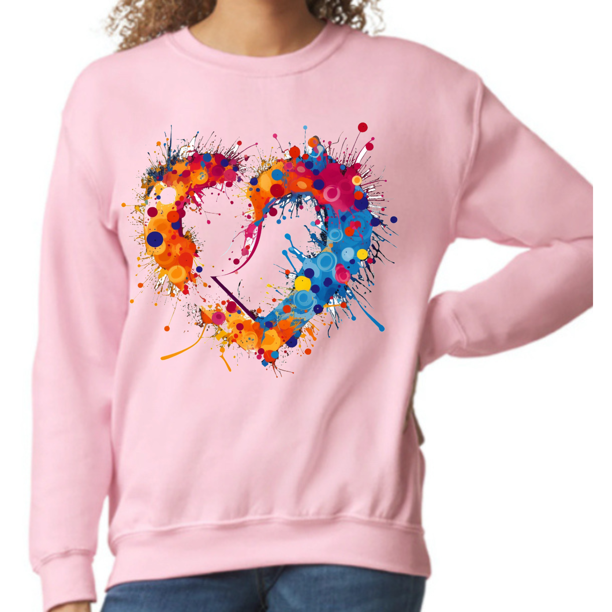 Heart of Many Colors shirt Sweatshirt Rose's Colored Designs Small Sweatshirt 