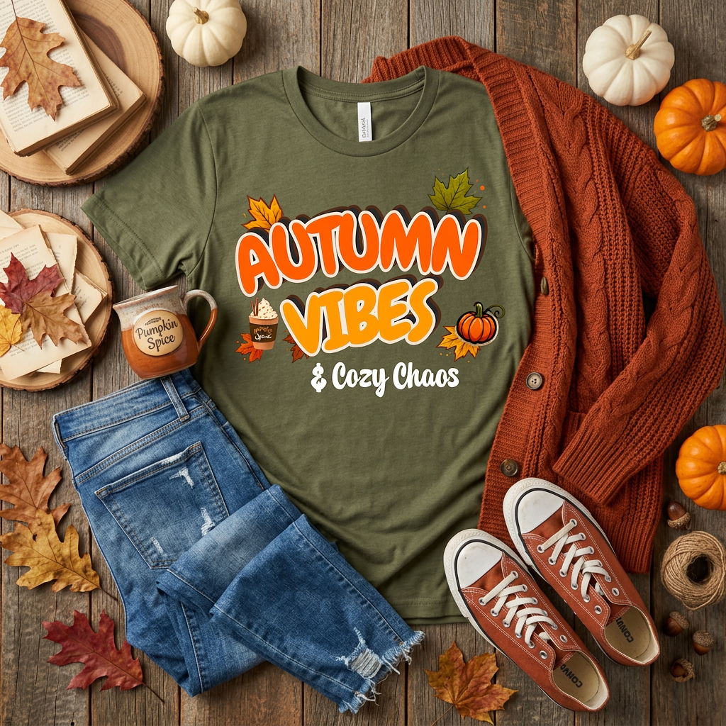 Autumn Vibes & Cozy Chaos Graphic Tee