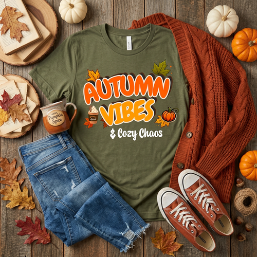 Autumn Vibes & Cozy Chaos Graphic Tee