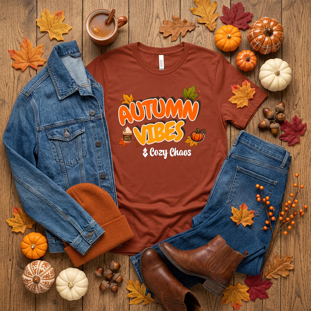 Autumn Vibes & Cozy Chaos Graphic Tee