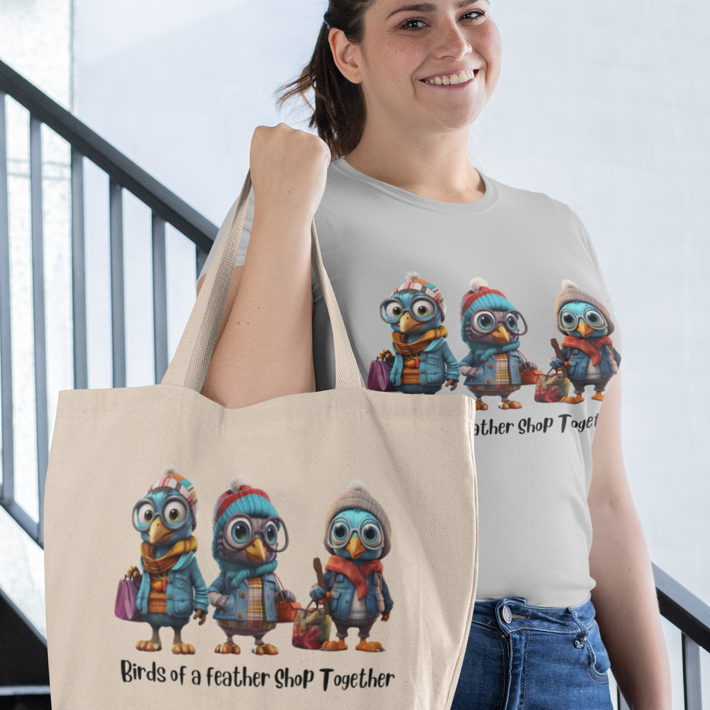 Birds of a Feather Shop Together Tote Tote Rose’s Colored Designs