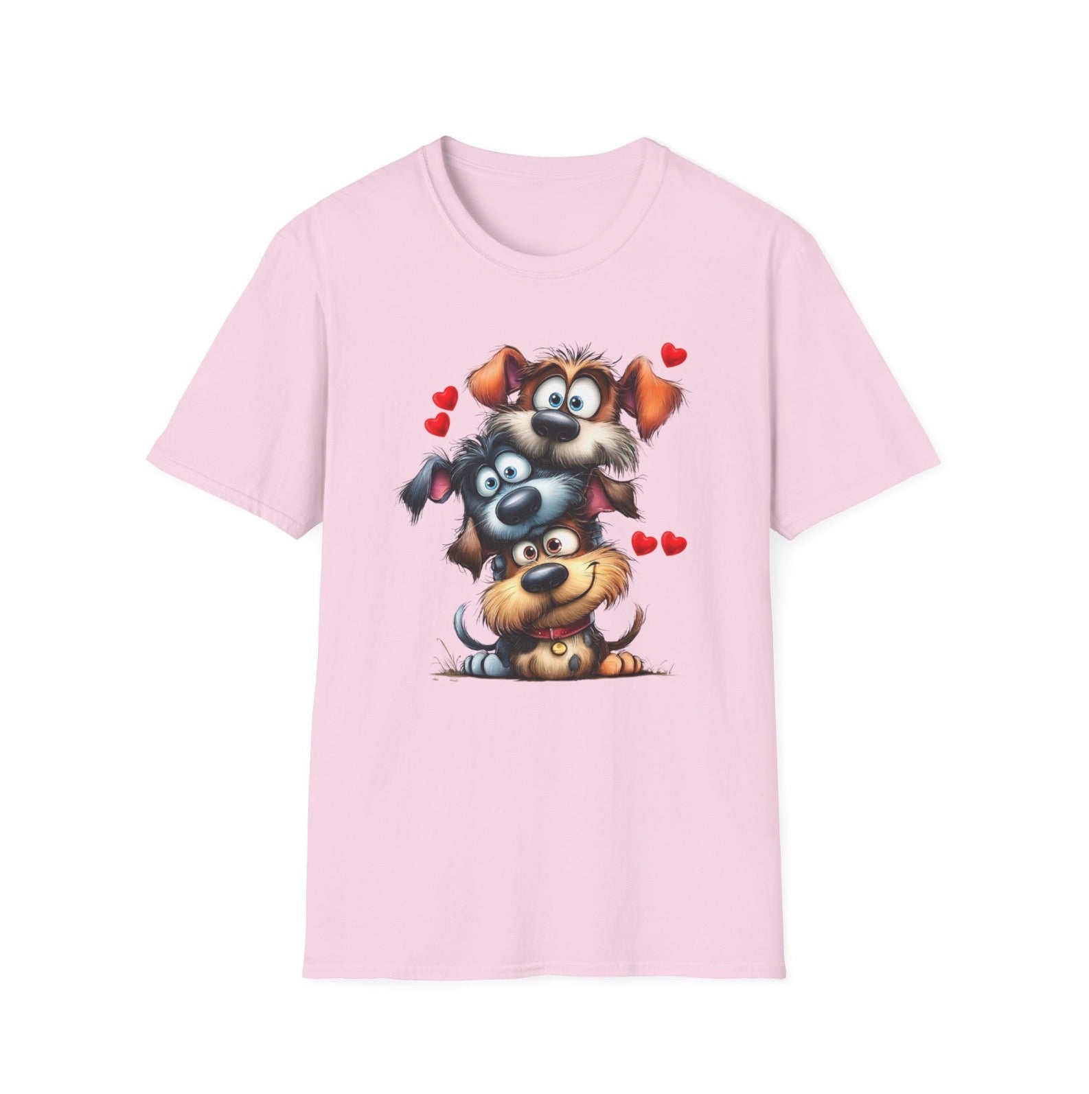 Puppy Pile of Love Shirts & Tops Rose's Colored Designs Small Pink