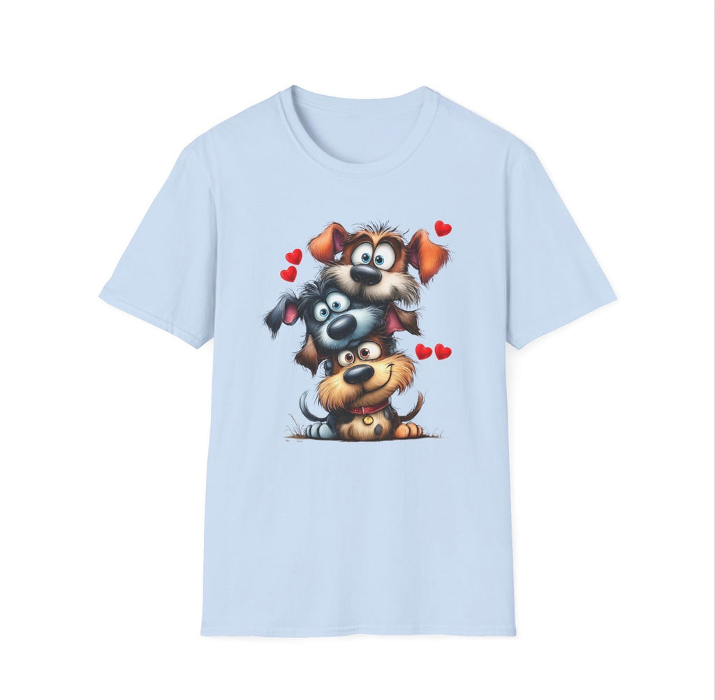 Puppy Pile of Love Shirts & Tops Rose's Colored Designs Small Blue