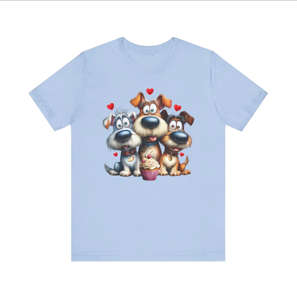 Three Pups, One Cupcake Tee Shirts & Tops Roses Colored Designs