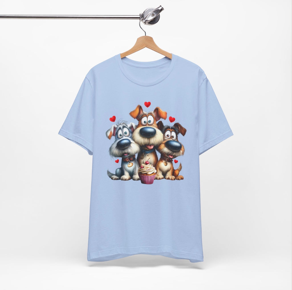 Three Pups, One Cupcake Tee Shirts & Tops Roses Colored Designs