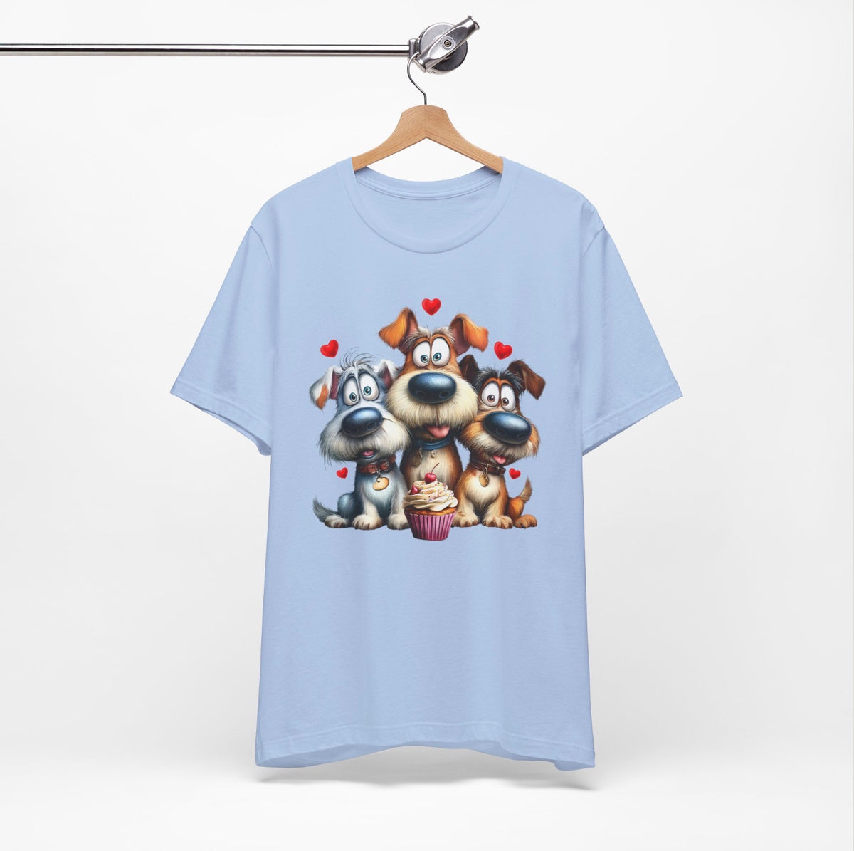 Three Pups, One Cupcake Tee Shirts & Tops Roses Colored Designs