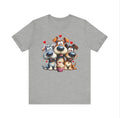 Three Pups, One Cupcake Tee Shirts & Tops Roses Colored Designs Small Grey