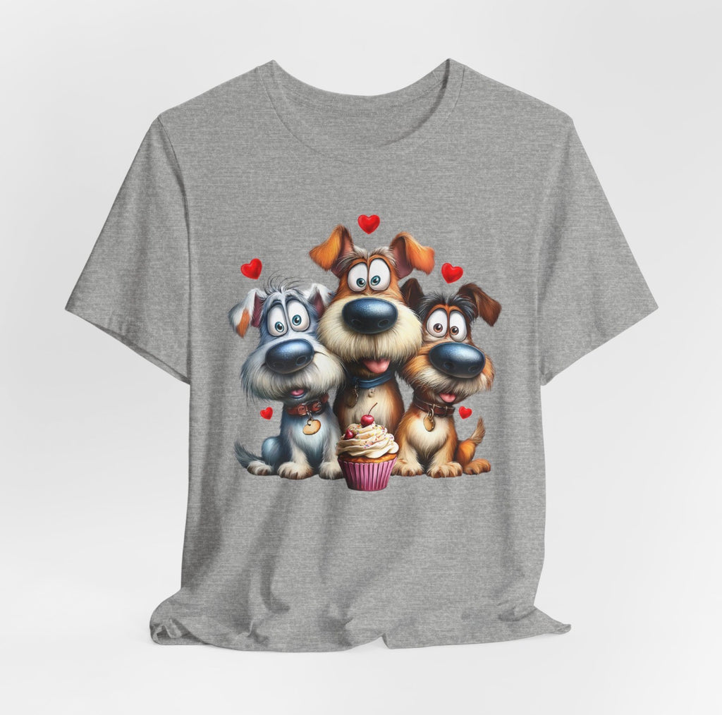 Three Pups, One Cupcake Tee Shirts & Tops Roses Colored Designs