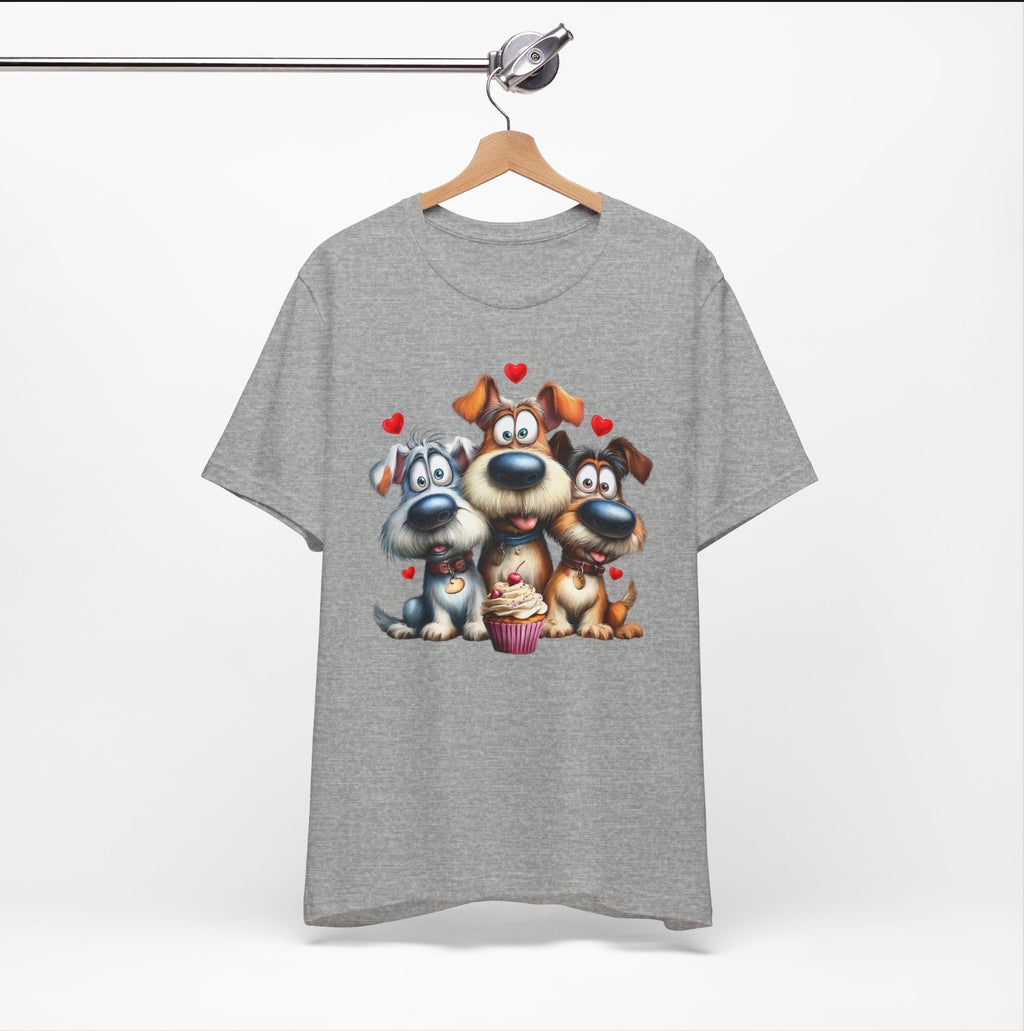Three Pups, One Cupcake Tee Shirts & Tops Roses Colored Designs