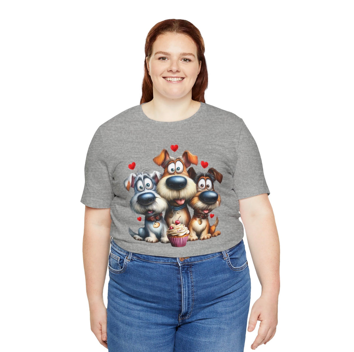 Three Pups, One Cupcake Tee Shirts & Tops Roses Colored Designs