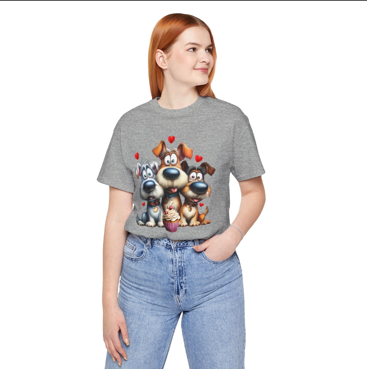 Three Pups, One Cupcake Tee Shirts & Tops Roses Colored Designs